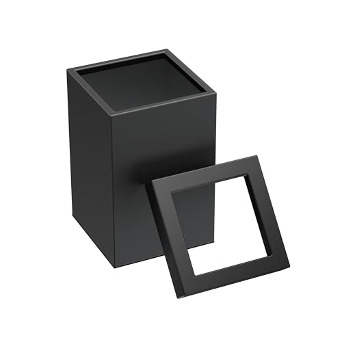Gatco 1915, Modern Square Stainless Steel Waste Basket, Matte Black, 3.2 gallons , 11.88"H