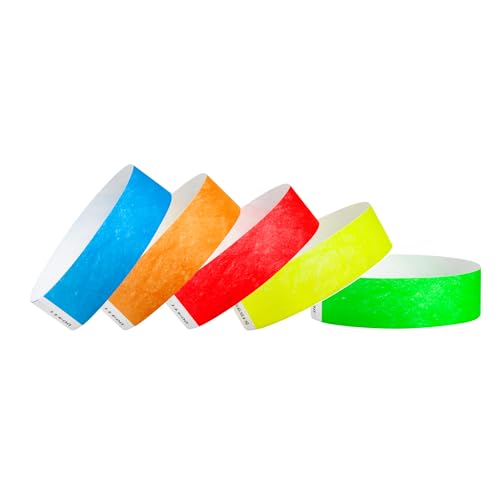 500 WristCo Tyvek Wristbands for Events ? 500 Count, 5-Color Variety Pack ? Tamper-Proof Design Prevents Reuse ? Premium-Grade Bracelets for Hospital & Medical ID, Party, VIP Identification