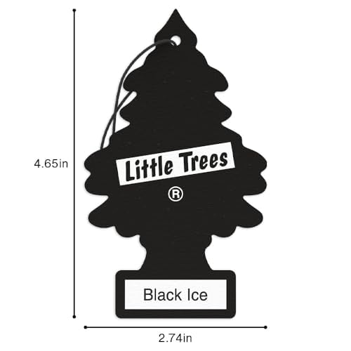 LITTLE TREES Car Air Freshener - Long Lasting Black Ice Scent for Auto & Home | 24 Pack