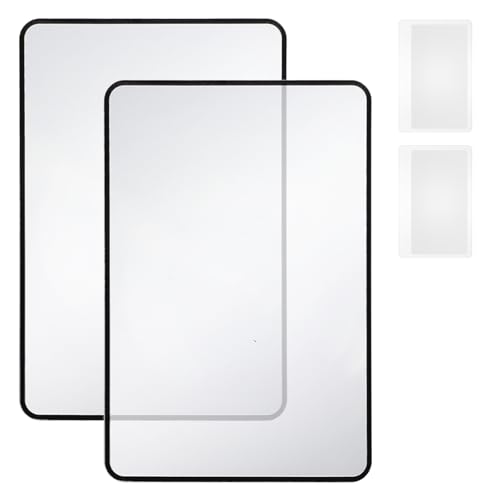 Dimeho 4-Pack Page Magnifying Sheets 3X & 5X, Lightweight Plastic Optical Fresnel Lenses, Card-Size Bookmark Magnifiers for Seniors & Low Vision