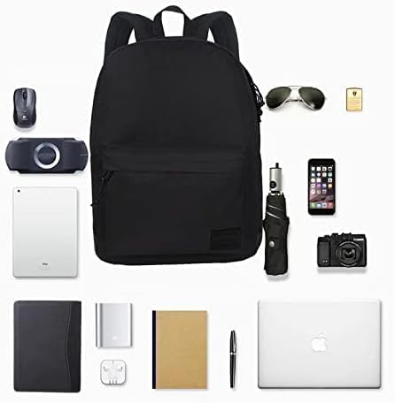 SUPACOOL 20L Black Casual Laptop Backpack for Men Women, Travel & School