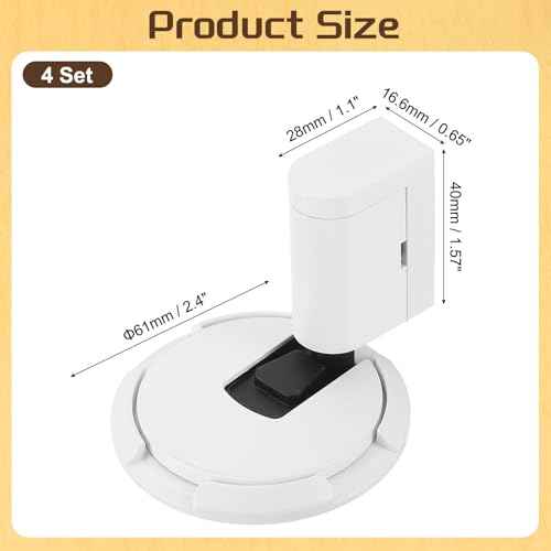 uxcell 4Pcs Magnetic Door Stopper, Silent Magnetic Floor Door Stop with Adhesive, Mechanical Floor Door Stop Shock Absorbing for Bedroom Office Bathroom, White