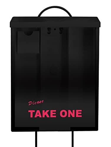 Mediz Black Outdoor Brochure Box with Two-Piece Metal Yard Stand Holds 250 Flyers & 60 Business Cards