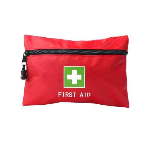 Red Emergency Bag First Aid Small Empty Travel Rescue Pouch First Responder Storage Medicine Pocket Bags for Car Home Office Kitchen Sport Ourdoors Bag Only (6x4.3)