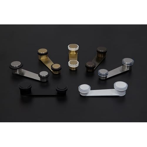 EVI | Doorstop | Adhesive Fixing Or Screw + Anchor | for Doors up to 2'' Thick | Transparent Rubber | Stainless Steel Matte Finish | Mod. I-164
