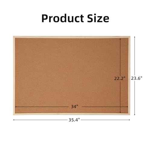 24¡± x 36¡± Cork Boards for Walls with Wooden Frame 1pack, Double Sided Office Board for Wall Organizer, Bulletins Board Decorative Hanging Pin Board for School, Home & Office, Notice Board Memo Board