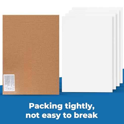 White Poster Board 24x36x0.2 inches, 4 Pack, Thick Corrugated Plastic, Waterproof, for Sign, School Projects, Craft, Art, Indoor and Outdoor Use