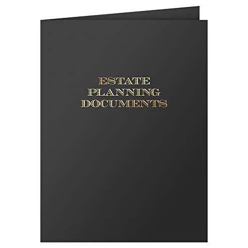The Gallery Collection, 25 Count, Black, Estate Planning Documents Pocket Folders, Gold Foil Stamped, for Legal Professionals (9 x 12)