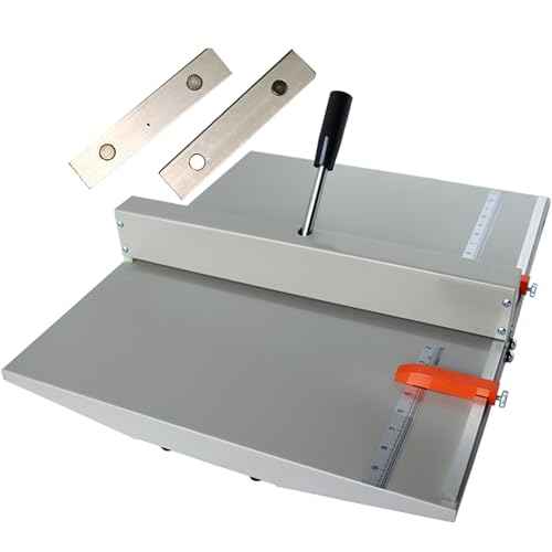 Manual Creaser 18In Desktop Creasing Machine Paper Card Creaser Manual Paper Folding Creaser with 2 Adjustable Block Positioning Rulers for Paper Cardstock Photos Indentation Depth 0.02''