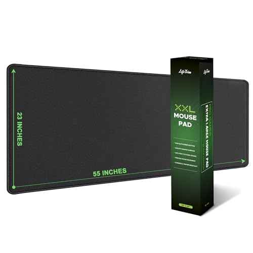 55¡± x 23¡± XXL Mouse Pad Gaming 5mm Thick Extended Keyboard Mat Full Desk Cover Pad XXL Mat Giant Extra Large Gaming Mouse Pad XXXL Mousepad Black Large Desk Mats Deskpad