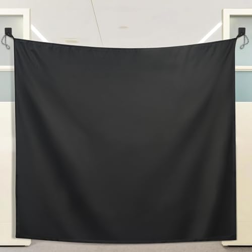 LILXIU 78 x 53 Inch Cubicle Curtain with Self-Adhesive Hooks, Blackout Room Divider