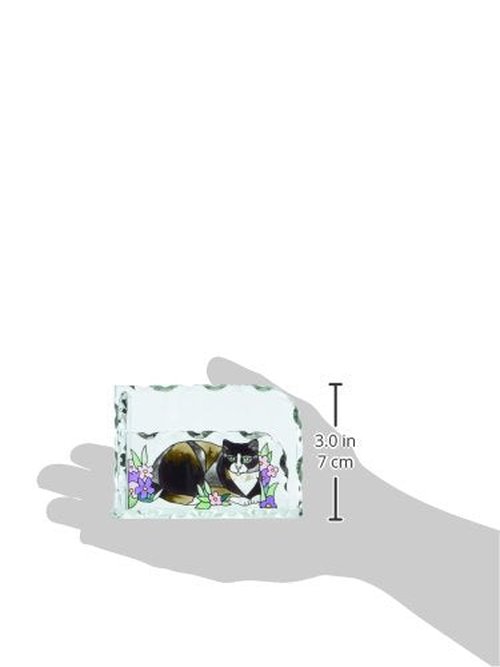 Joan Baker Designs Tiffany Cat Art Glass Business Card Holder
