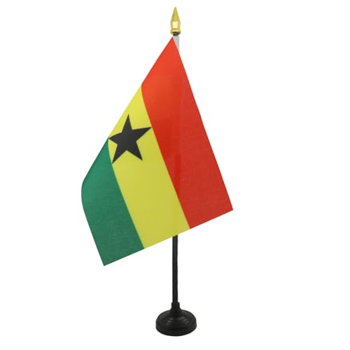 AZ FLAG Ghana Table Flag 4x6 Inches Polyester with Plastic Base - Indoor Decoration