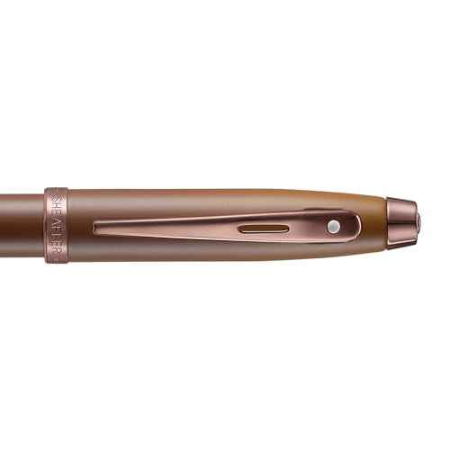 Sheaffer 100 9374 Coffee Edition Matt Brown Ballpoint Pen with Regal Brown PVD Appointments and White Dot of Excellence