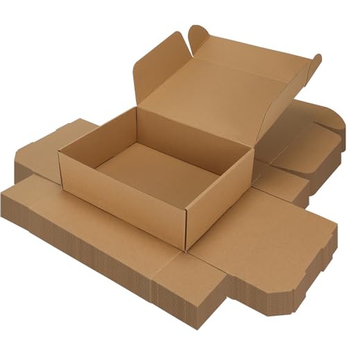 Brown Cardboard Shipping Boxes Set of 15 - 13x10x4 Inch Small Business Packaging