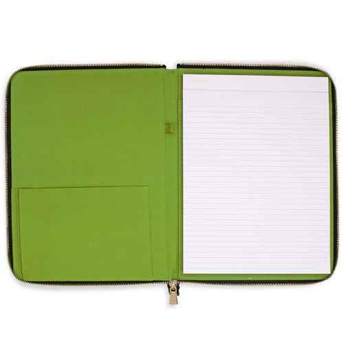 kate spade new york 13.25" x 9.50" Faux Leather Notepad Zip Folio with Interior Pocket, Zipper Close, and Pen Loop (Painterly Blooms)