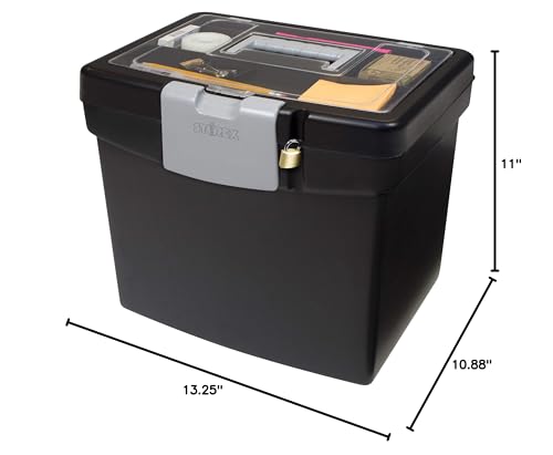 Storex File Storage Box Translucent Storage Lid, Black 1-Pack (61504F01C)