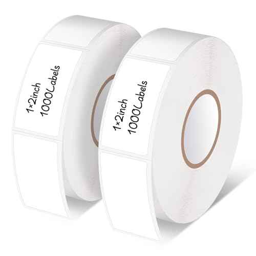 2000 Pcs Removable Freezer Labels, 1" x 2" Blank Label Stickers with Perforation Line Waterproof Oil Resistant Sticker Labels for Food Containers Jars Bottle