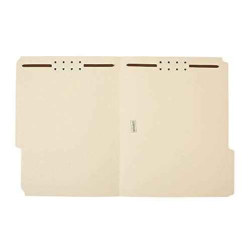 Staples Reinforced Fastener Folders, Letter, Manila, 50/Box