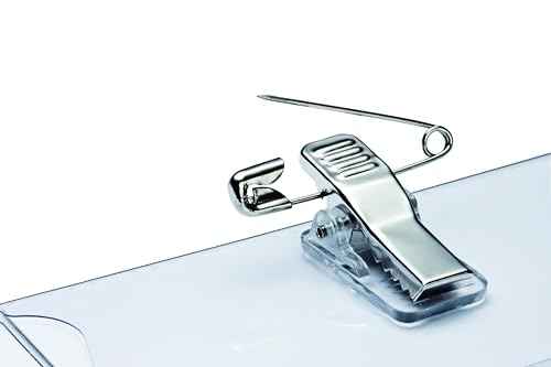Durable Click-Fold Name Convex Badge with Combi Clip Transparent - Perfect for Events and Visitor Management - Pack of 25