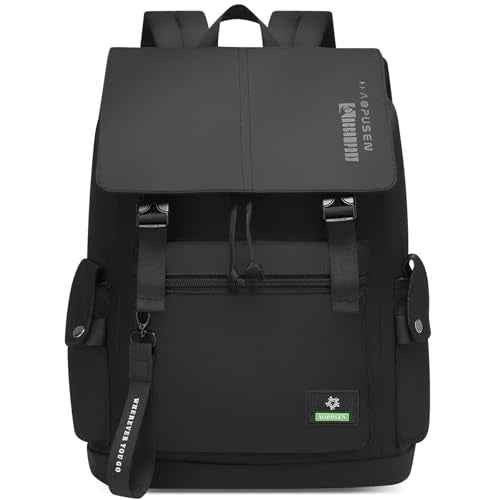 35L Large Capacity Lightweight Casual Backpack for Men Women,Water Resistant Durable Daypack fit 17.3inch Laptop Compartment for Travel,Hiking,Work(Black)