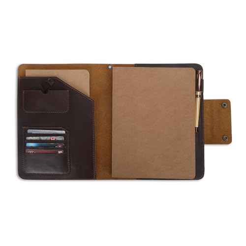 Rustic Leather Journal Cover for XL Hardcover Sketchbooks (7.5 x 9.75 in) - Handcrafted, Refillable Protector with Dual Button, Perfect for Artists, Writers, and Professionals (Brown)