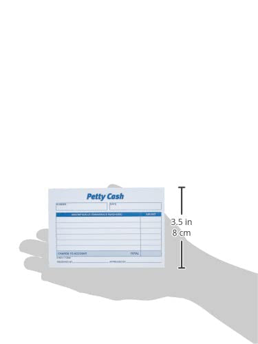 Adams Petty Cash Receipt Pad, 1-Part Carbonless, 5 x 3.5 in, Pack of 12
