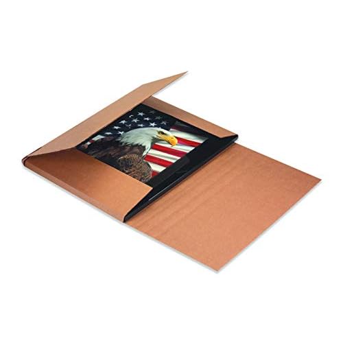 Boxes Fast BFM1181K Corrugated Cardboard Easy-Fold Mailers, 11 1/8 x 8 5/8 x 1 Inches, Fold Over Mailers, Adjustable Die-Cut Shipping Boxes, Multi-Depth, Large Kraft Mailing Boxes (Pack of 50)