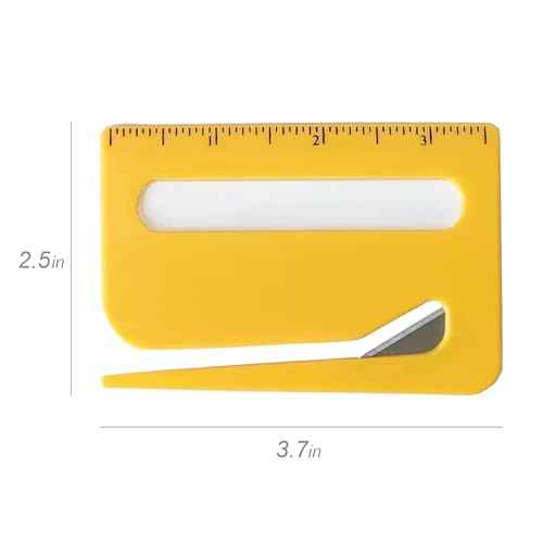 Mini Letter Opener - 3 Pcs Durable Plastic Envelope Opener with Magnifier and Ruler - Manual Envelope Slitter for Home Office and School