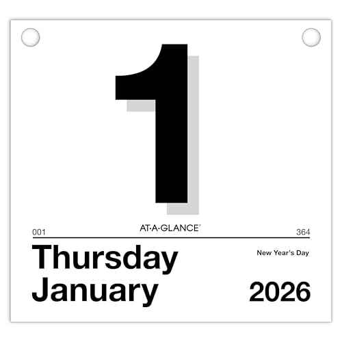 AT-A-GLANCE 2026 "Today Is" Daily Wall Calendar Refill, 8.5" x 8", Large (K45026)