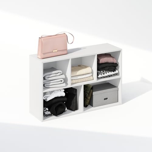 Furinno Reed White 5-Cube Reversible Closet Organizer Shelves