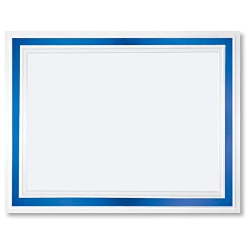 PaperDirect Pristine Specialty Certificates, 50 Sheets of 38lb White Paper, 8¨ö" x 11", Blue Bold Foil Border, Perfect for Awards, Students, Employees, Volunteers, Course Completion, Diplomas
