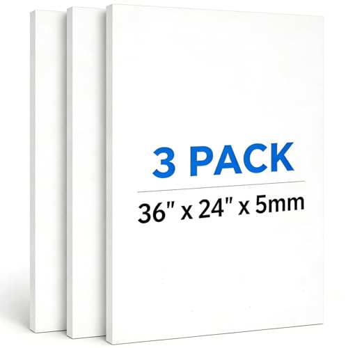 KICPEG 3-Pack White Foam Boards 24x36 Inches for Art & Craft Projects