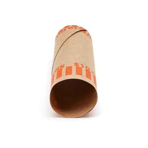 Huron Crimped Quarter Coin Wrapper, $10 Roll Orange (1000 pcs)