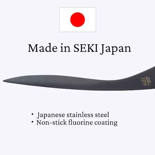 ALLEX Letter Opener Black 6.7" Sword Envelope Opener Knife, Japanese Stainless Steel Blade [Non-Stick Fluorine Coating], Mail Opener Paper Knife Tool All Metal, Made in Japan
