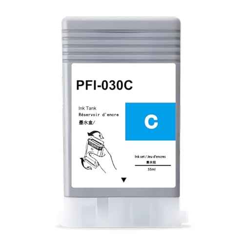 PFI-030 Ink Cartridge 55ml PFI-030C Cyan Ink Tank Compatible with Canon imagePROGRAF TA-20 TA-30 Printer 1-Pack