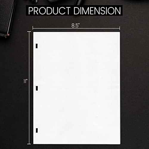 Performore 11 X 8.5 Inch Letter Size Minute Book Paper, 3 Hole Punched White Loose Leaf Minute Book Ledger Sheets, 200 Ledger Sheets for Record Keeping