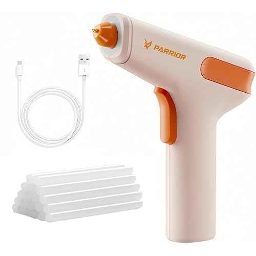 Motor-Driven Cordless Hot Glue Gun with 15s Fast Preheating, Anti-Drip & Auto Power-Off, Rechargeable Glue Gun Kit Includes Premium Glue Sticks, Perfect for Home Crafts, DIY, and Quick Repairs