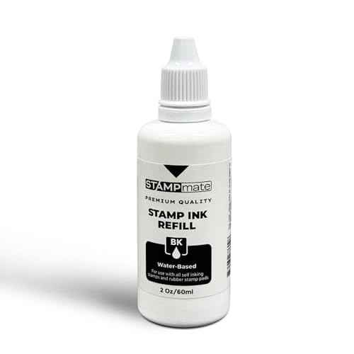 Premium Refill Ink for Self-Inking Stamps and Stamp Pads - 2 oz. Bottle (Black)