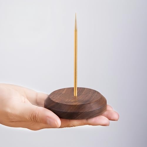 Huacuesy Walnut Ticket Stabber with Brass Tip 5.1x3.1in - 1 Pack