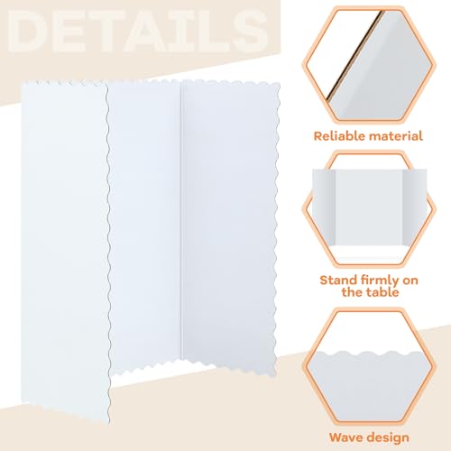 12 Pieces Tri Fold Poster Boards Bulk, Lightweight Science Display Boards, Trifold Presentation Display Board for Science Fair Project(22 x 38 Inch,White)
