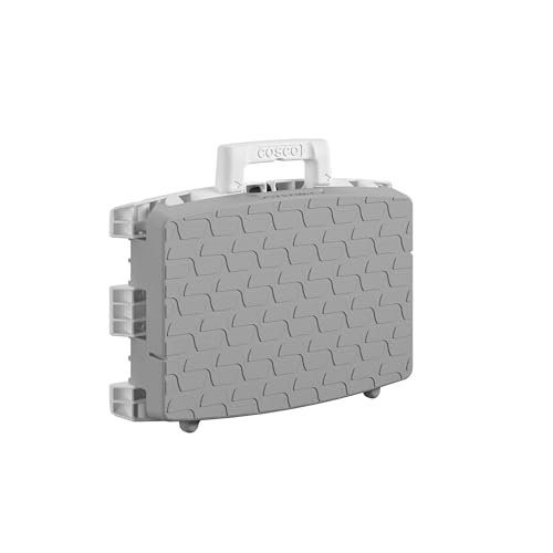 COSCO 1 Step Molded Folding Step Stool, Type 1A, White and Gray (2-Pack)