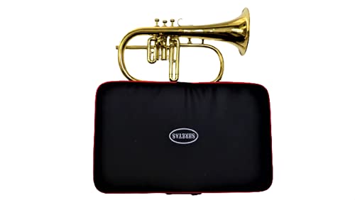 FLUGEL HORN BRASS FINISH BB PITCH W HARDCASE MP BRASS FLUGLEHORN.
