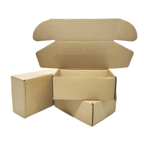 Yzjcafriz Kraft Small Shipping Boxes 6x4x2.2 Inches - 50 Pack, Corrugated Packing