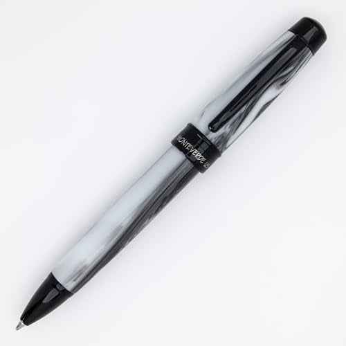 MONTEVERDE USA Prima Grey Swirl Ballpoint Pen - Handcrafted Resin, Refillable, Smooth Writing, Luxury Gift Box