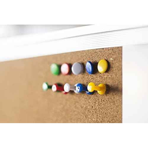 Cork Board Set - Bulletin Corkboard 24 x 24 inch Framed with 10 Thumb Tacks - Wall Hanging Message Memo Pin Tackboard Organizer for Home, Office, Desk and Cubicle (Cork 24x24)