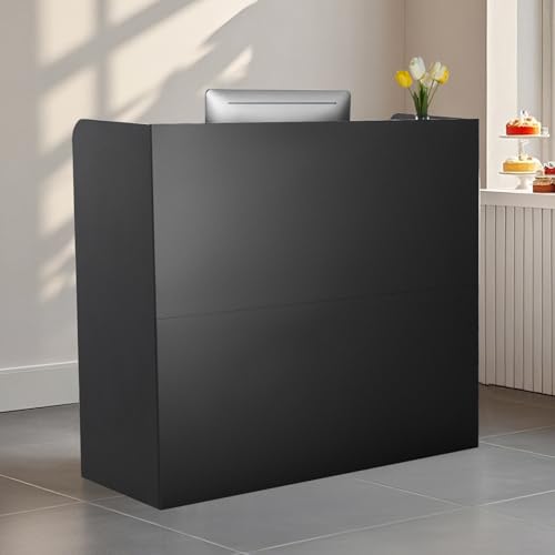 VEVOR Reception Desk 47 Inch Front Counter Table - Black
