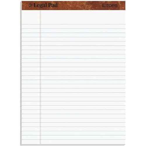 Tops The Legal Pads 8.5 X 11 Pack of 24 White Wide Ruled Notepads - 50 Sheets Per Pad - Made in the USA