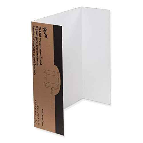 Pacon¢ç 80% Recycled Single-Walled Tri-Fold Presentation Boards, 48" x 36", White, Carton Of 24