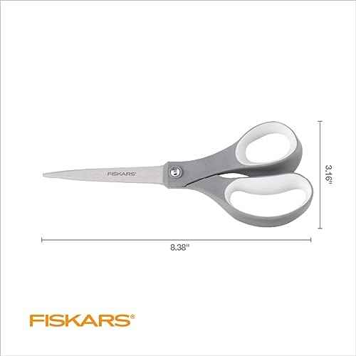 Fiskars All Purpose Scissors, High Performance Cutting, Stainless Steel Blades, Ergonomic and Comfort Handles, Perfect for Arts and Crafts and the Office, Scissors for Office